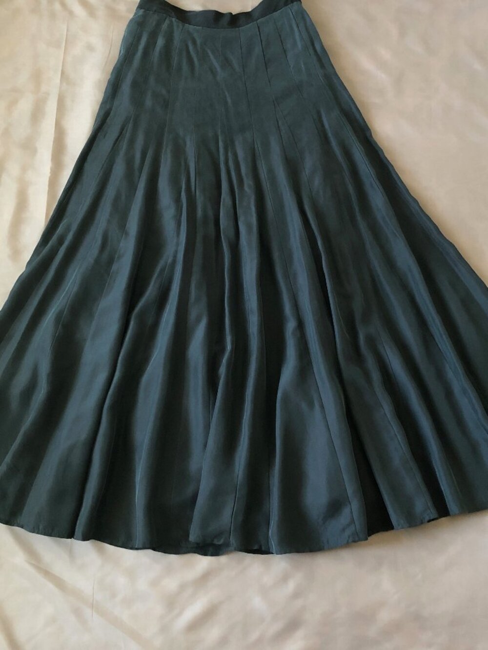 Fine Silk Voluminous Charcoal Maxi Skirt